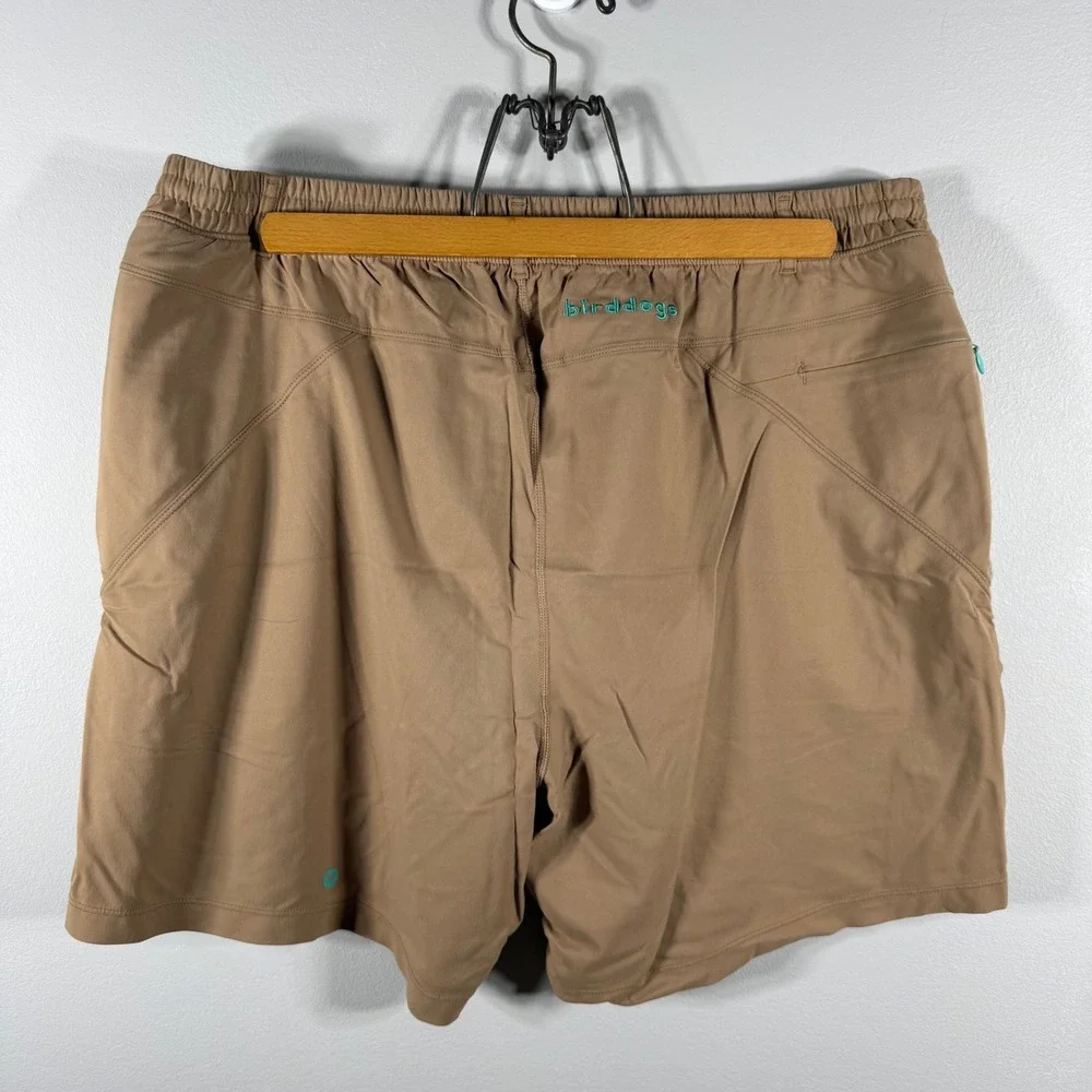 Birddogs Lined Athletic Gym Shorts Khaki Brown XXL